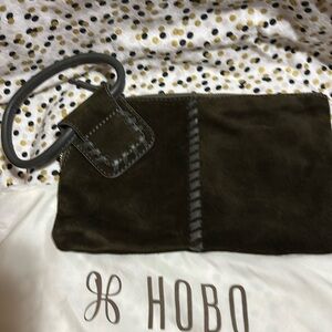 NWOT Hobo Dark Green Suede leather clutch